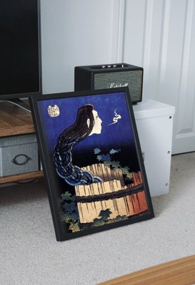 Plakat w stylu vintage Abstrakcja z talerzy Hokusai Ukiyo-e