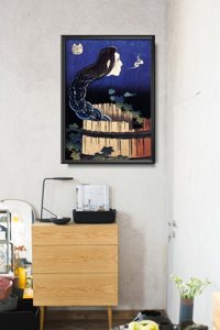 Plakat w stylu vintage Abstrakcja z talerzy Hokusai Ukiyo-e