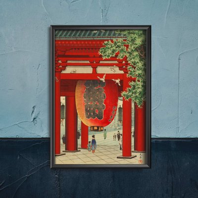 Plakat retro do salonu Nio Gate At Asakusa Kannon Tsuchiya