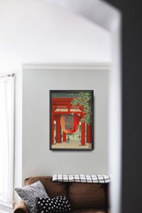 Plakat retro do salonu Nio Gate At Asakusa Kannon Tsuchiya