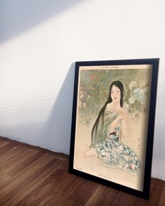 Plakat retro do salonu Kaburagi Kiyokata The Time When Ajisai Bloom