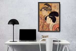 Plakat vintage do salonu Dwie piękności z Bamboo