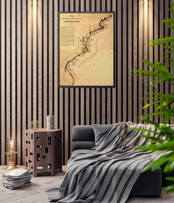Plakat retro Mapa odkrycia wschodniego wybrzeża USA
