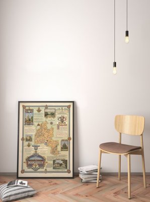 Retro plakat Mapa Oxfordu