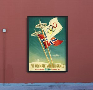 Plakat retro VI Zimowe Igrzyska Olimpijskie w Oslo