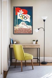 Retro plakat Igrzyska Olimpijskie St. Moritz Szwajcaria