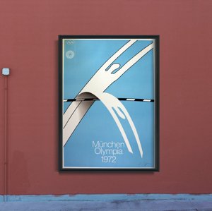 Plakat w stylu retro Igrzyska olimpijskie w Monachium Alfonso Hüppi