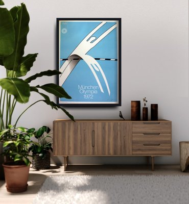 Plakat w stylu retro Igrzyska olimpijskie w Monachium Alfonso Hüppi