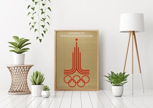 Plakatyw stylu retro Plakat na moskiewskie igrzyska olimpijskie