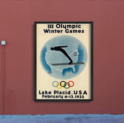 Retro plakat Zimowe Igrzyska Olimpijskie Lake Placid