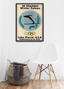 Retro plakat Zimowe Igrzyska Olimpijskie Lake Placid