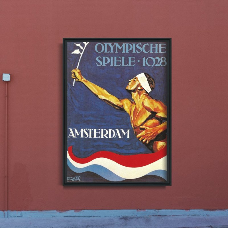 Plakat w stylu retro Igrzyska Olimpijskie w Amsterdamie
