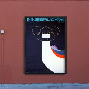 Plakatyw stylu retro Zimowa gra olimpijska w Innsbrucku