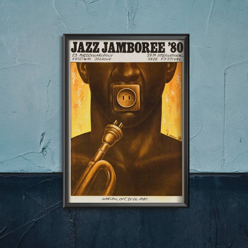 Plakat w stylu retro Festiwal Jazz Jamboree w Warszawie