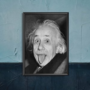Retro plakat Albert Einstein Tongue Out