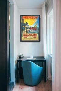 Plakat vintage do salonu Strażak w stylu retro