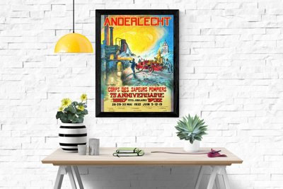 Plakat vintage do salonu Strażak w stylu retro