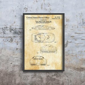 Retro plakat Corvette Patent USA