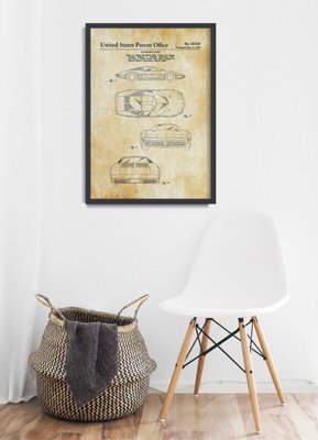 Retro plakat Corvette Patent USA