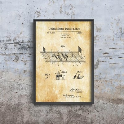 Plakat w stylu retro Piłka nożna Rubino Patent USA