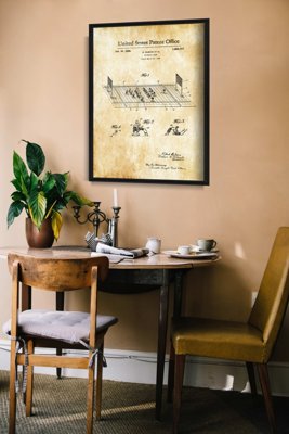 Plakat w stylu retro Piłka nożna Rubino Patent USA
