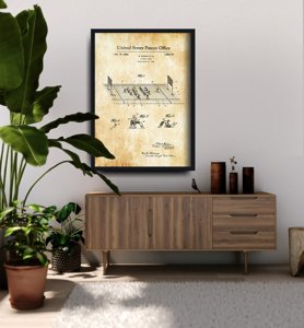 Plakat w stylu retro Piłka nożna Rubino Patent USA