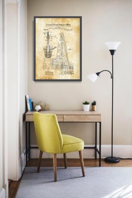 Plakatyw stylu retro Wiertnica Wigle Patent USA