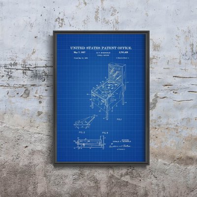Plakat na ścianę Pinball Machine Patent USA