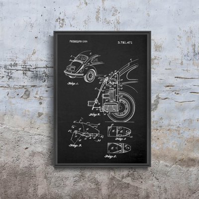 Plakat retro Patent VW Beetle