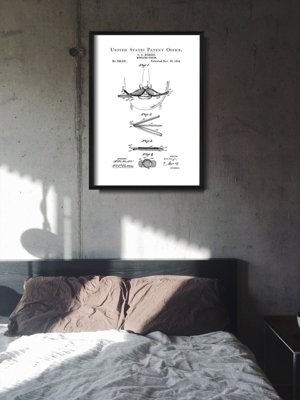 Plakat retro do salonu Wąsy Curler Burgio Patent USA