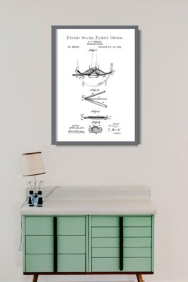 Plakat retro do salonu Wąsy Curler Burgio Patent USA