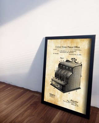 Plakat do pokoju Kasa fiskalna Fuller & Griswold Patent USA