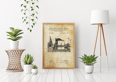 Retro plakat Patent Edison Electric Generator