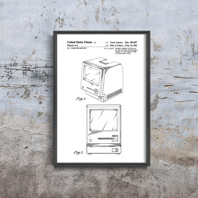 Plakat w stylu vintage Oryginalny patent na komputer Apple Macintosh