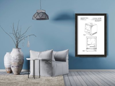 Plakat w stylu vintage Oryginalny patent na komputer Apple Macintosh