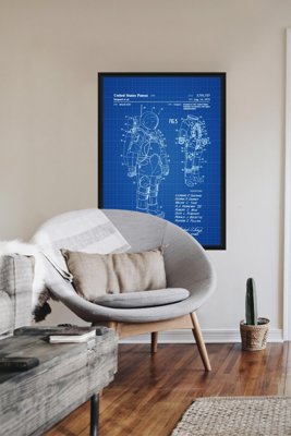 Plakat w stylu retro Apollo Space Suit Patent Astronaut