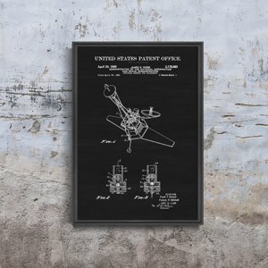 Plakat retro do salonu Patent na kontrolę postawy statku kosmicznego
