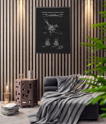 Plakat retro do salonu Patent na kontrolę postawy statku kosmicznego