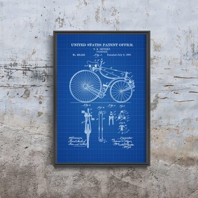 Plakat na ścianę Rower patentowy Velocipede Jeffery United States