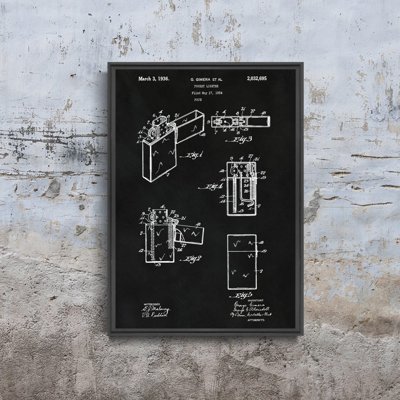 Plakat do pokoju Zapalniczka Zippo Gimera Patent USA