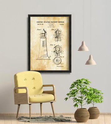 Plakat retro Lighthouse Neill Patent USA