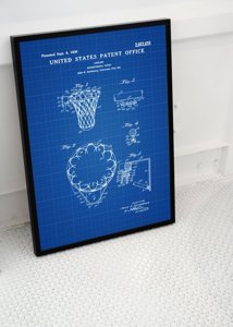 Plakat vintage Obręcz do koszykówki Patent USA