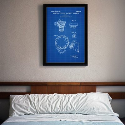 Plakat vintage Obręcz do koszykówki Patent USA