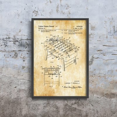 Retro plakat Stół do piłkarzyków Patent Patterson USA