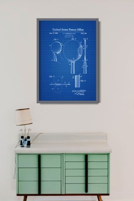 Plakat w stylu vintage Patent na wiosło Ping Pong