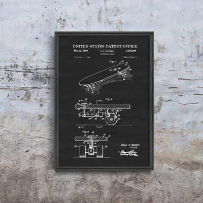 Plakat w stylu retro Deskorolka Break Waddell Patent USA