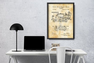 Plakat do pokoju Lokomotywa Adams Patent USA