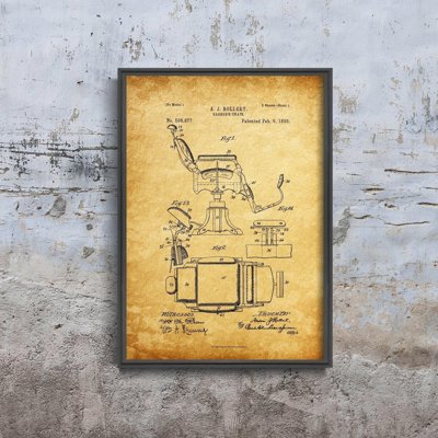 Plakat w stylu vintage Krzesło fryzjerskie Rollert