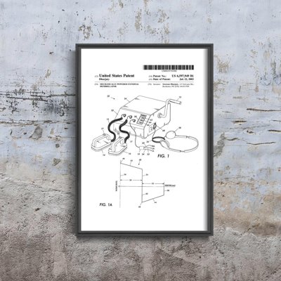 Plakat w stylu retro Patent na defibrylator