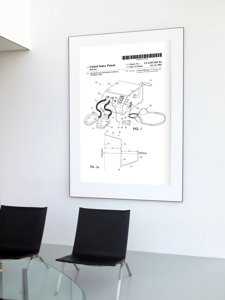 Plakat w stylu retro Patent na defibrylator